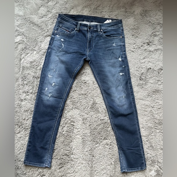 Diesel Sleenker 0184M Stretch Jeans Black logo Zip Fly Made In Italy - W36 x L30 - Picture 6 of 6